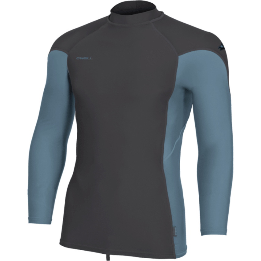 2026 O'Neill Da Uomo Hyperfreak Skins Canotta In Lycra A Maniche Lunghe 5691 - Tempered Steel / Blue Fusion